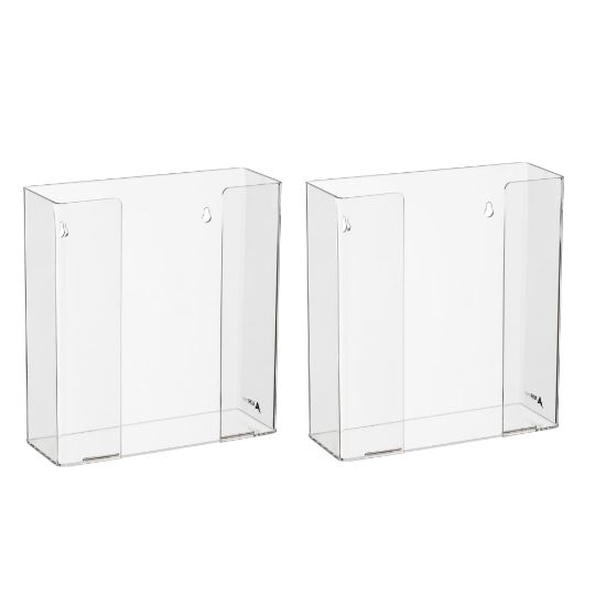 Picture of Alpine AdirMed Double Box Capacity Acrylic Glove Dispensers, 10-13/16inH x 10-1/4inW x 3-1/2inD, Clear, Pack Of 2 Dispensers