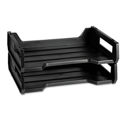 Picture of SKILCRAFT Desk Trays, Letter-Size, Black, Pack Of 2 (AbilityOne 7520-01-094-4307)