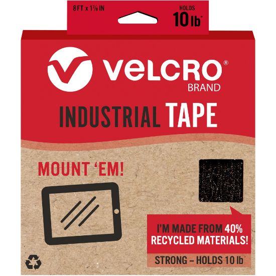 Picture of VELCRO Eco Collection Adhesive Backed Tape - 8 ft Length x 1.88in Width - 1 Each - Black