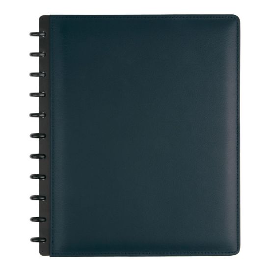 Picture of TUL Discbound Notebook With Leather Cover, Letter Size, Narrow Ruled, 60 Sheets, Navy