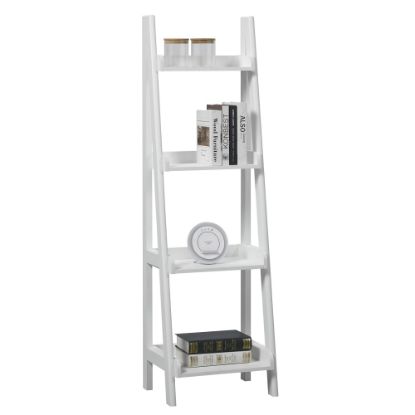 Picture of Realspace 60inH 4-Shelf Narrow Ladder Bookcase, White