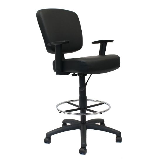 Picture of Boss Office Products Heavy Duty Drafting Stool With Arms, Black