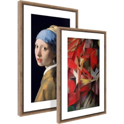 Picture of Meural Canvas II Digital Frame - 27in LCD Digital Frame - Dark Wood - 1920 x 1080 - Wireless - 16:9 - Anti-glare, Gesture Control, Ambient Light Sensor - Built-in 2 GB - USB - Wireless LAN - Bluetooth - Wall Mountable