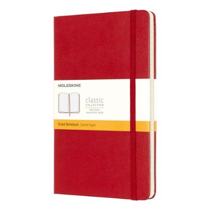 Picture of Moleskine Classic Hard Cover Notebook, 5in x 8-1/4in, Ruled, 240 Pages, Red