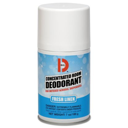 Picture of BIG D Metered Concentrated Room Deodorant, Fresh Linen Scent, 7 Oz, Carton Of 12 Aerosol Containers