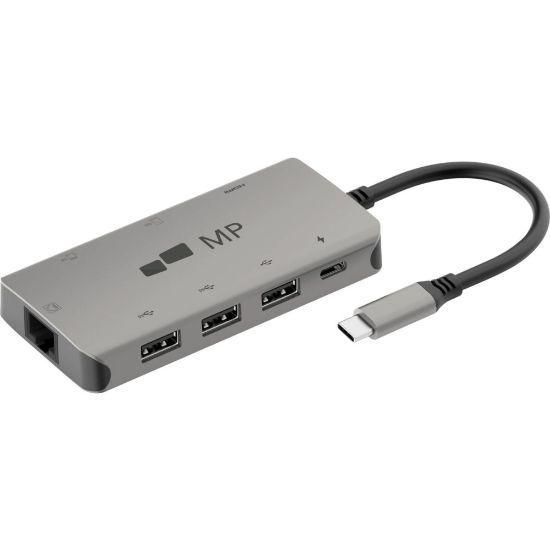 Picture of Mobile Pixels 8 in 1 USB-C Hub with 4K HDMI - for Notebook/Desktop PC - Yes - SD, microSD00 W - USB Type C - 4K - 3840 x 2160 x USB 2.0 - 2 x USB 3.0 - USB Type-A - USB Type-C x RJ-45 Ports - Network (RJ-45) x HDMI Ports - HDMI - Gray