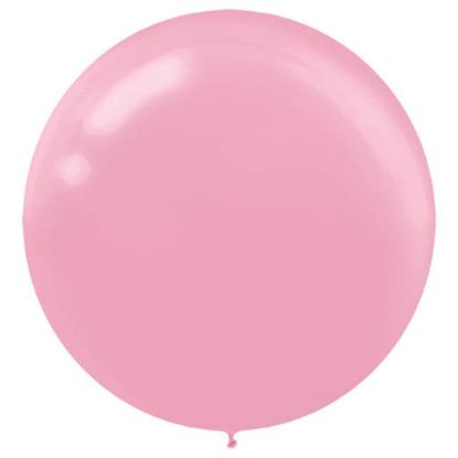 Picture of Amscan 24in Latex Balloons, New Pink, 4 Balloons Per Pack, Set Of 3 Packs