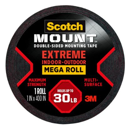 Picture of Scotch Heavy-Duty Interior/Exterior Double-Sided Mounting Tape, 1in x 400in