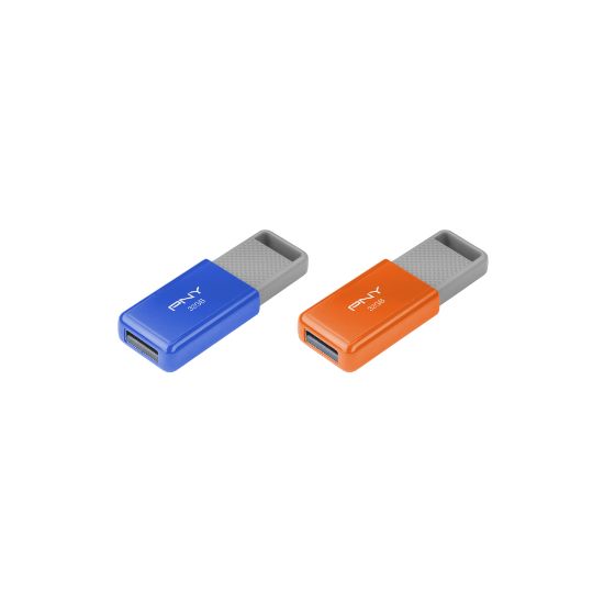 Picture of PNY USB 2.0 Flash Drives, 32GB, Assorted, Pack Of 2