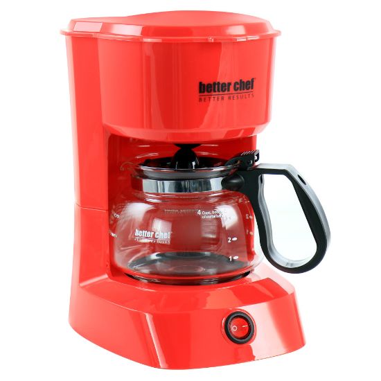 Picture of Better Chef 4-Cup Compact Coffee Maker With Removable Filter Basket, Red