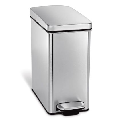 Picture of simplehuman Brushed Stainless Steel Profile Step Can, Silver, 2.6 Gallons