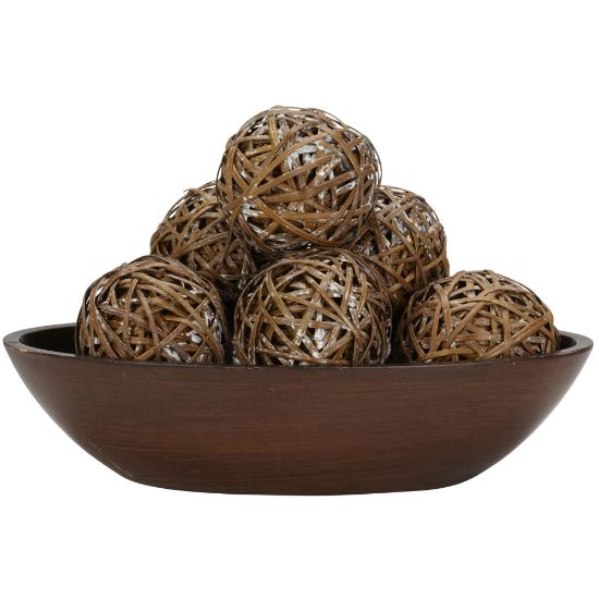 Picture of Nearly Natural 3 3/4inH Wicker Decorative Balls, Set Of 6