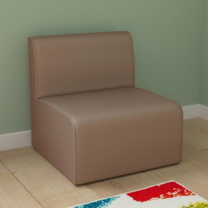 Picture of Flash Furniture Bright Beginnings Commercial-Grade Modular Classroom 1-Seater Sofa, Neutral