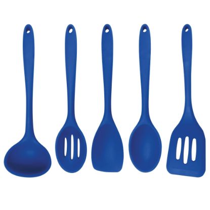 Picture of Better Houseware 5-Piece Silicone Cooking Utensils, Blue