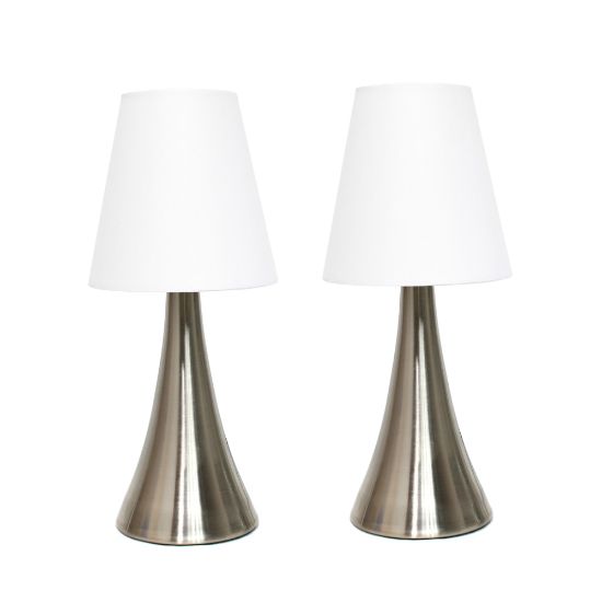 Picture of Simple Designs Valencia Mini Table Lamps With Fabric Shades, 11 1/2inH, Set Of 2