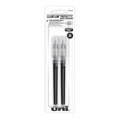 Picture of uni-ball Vision Elite Liquid Rollerball Pen Refills, Bold Point, 0.8 mm, Black Ink, Pack Of 2