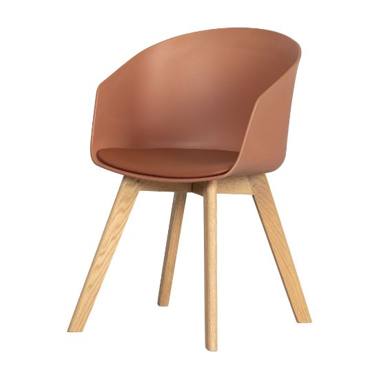 Picture of South Shore Flam Chair With Wooden Legs, Burnt Orange/Natural