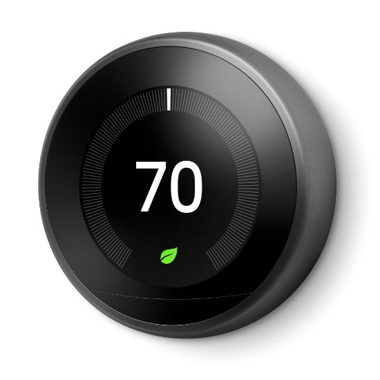 Picture of Google Nest Programmable Learning Thermostat with Temperature Sensor, 3rd Generation, Black