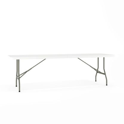 Picture of Flash Furniture Bi-Fold Plastic Banquet And Event Folding Table, 29inH x 30inW x 96inD, Granite White