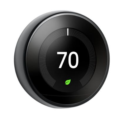 Picture of Google Nest Programmable Learning Thermostat With Temperature Sensor, 3rd Generation, Black