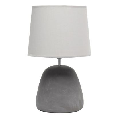 Picture of Simple Designs Round Concrete Table Lamp, 16-1/2inH, Gray Shade/Gray Base