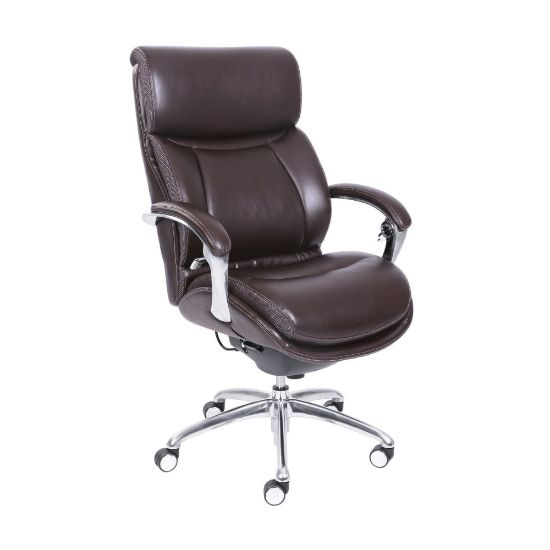 Picture of Serta iComfort i5000 Bonded Leather High-Back Executive Chair, Chocolate/Silver