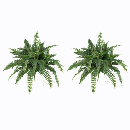 Picture of Nearly Natural 15inH Polyester Boston Fern Plants, Green, Set Of 2 Plants