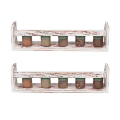 Picture of Mind Reader Floating Spice Shelves, 4-1/16inH x 3-3/8inW x 15-9/16inD, Brown, Set Of 2 Shelves