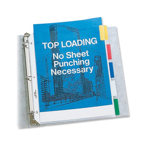 Picture of C-Line Top-Loading Sheet Protectors With Tab Inserts, 8 1/2in x 11in, 8-Tab, Clear