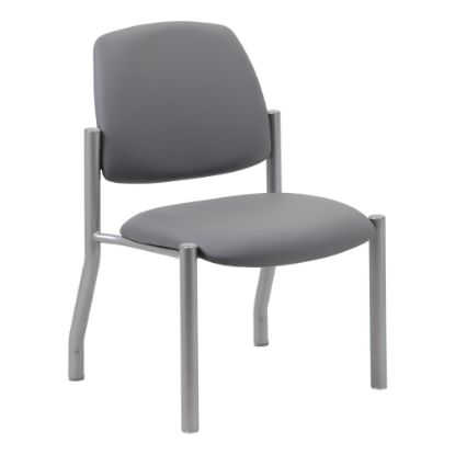 Picture of Boss Office Products Vinyl Mid-Back Armless Guest Chair, Gray