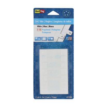 Picture of Redi-Tag Permanent Index Tabs, Blank, White, Pack Of 104 Tabs