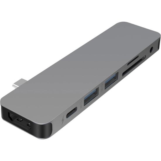 Picture of Targus Sanho HyperDrive SOLO 7-In-1 USB-C Docking Station, 3/8inH x 1-3/16inW x 4-3/8inD, Space Gray, 00GF48