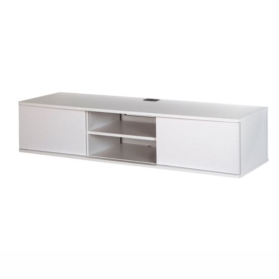 Picture of South Shore Agora 56in Wide Wall Mounted Media Console, Pure White