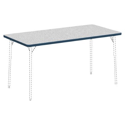 Picture of Lorell Classroom Rectangular Activity Table Top, 60inW x 30inD, Gray Nebula/Navy