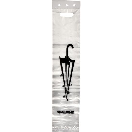 Picture of Alpine Wet Umbrella Bags, 5-1/2in x 29in, Clear, 100 Bags Per Pack, Case Of 3 Packs