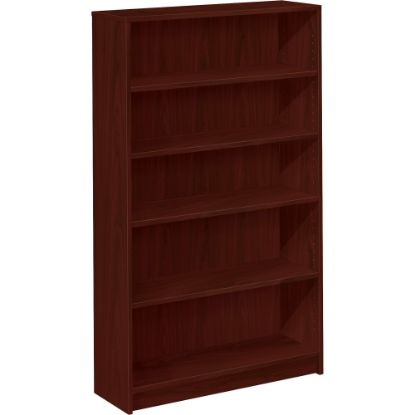 Picture of HON 1870-Series Laminate Modular Shelving Bookcase, 5 Shelves (3 Adjustable), 60inH x 36inW x 11-1/2inD, Mahogany