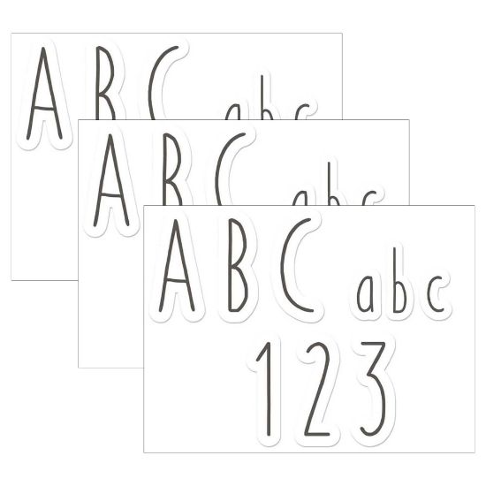 Picture of Eureka 4in Deco Letters, A Close-Knit Class Simple Print, 246 Letters Per Pack, Set Of 3 Packs