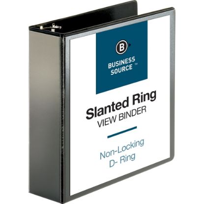 Picture of Business Source Basic View 3-Ring Binder, 3in D-Rings, Black