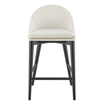 Picture of Eurostyle Baruch Velvet Counter Stool, Beige/Matte Black