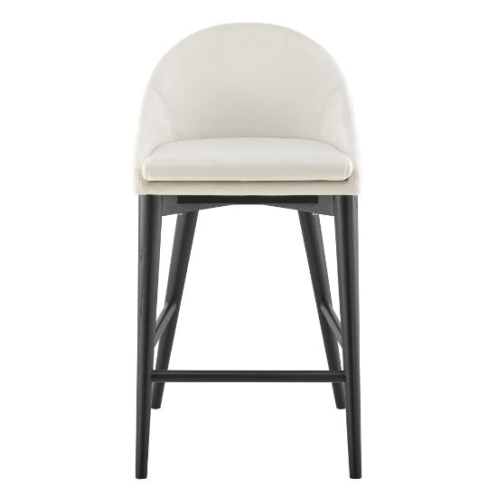 Picture of Eurostyle Baruch Velvet Counter Stool, Beige/Matte Black