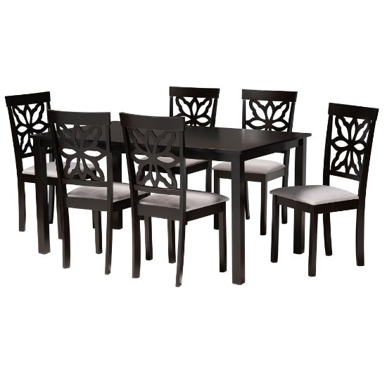 Picture of Baxton Studio Dallas Dining Set, 29-3/16inH x 59-1/16inW x 35-7/16inD, Gray/Dark Brown