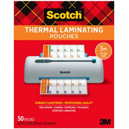 Picture of Scotch Thermal Laminating Pouches TP3854-50, 8-7/8in x 11-3/4in, Clear, Pack Of 50 Laminating Sheets