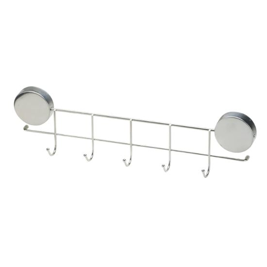 Picture of Better Houseware Stainless-Steel Magnetic 5-Hook Utensil Rack, 3-1/2inH x 13-1/4inW x 1-3/4inD, Black