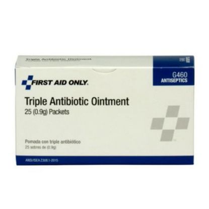 Picture of First Aid Only Triple Antibiotic Ointment, 0.9-Oz Packets, Box Of 25 Packets