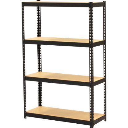 Picture of Lorell Narrow Steel Shelving - 48in Height x 30in Width x 12in Depth - Recycled - Black - Steel - 1Each