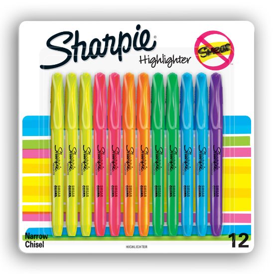 Picture of Sharpie Accent Pocket Highlighters, Chisel Tip, Assorted, Pack Of 12