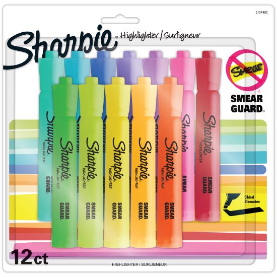 Picture of Sharpie Accent Tank-Style Highlighters, Chisel Tip,  Assorted Colors, Pack Of 12