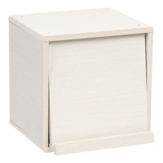 Picture of IRIS Wood 14inH 2-Cube Storage With Pocket Door, White Pine