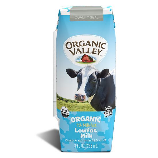 Picture of Organic Valley Aseptic Single-Serve Milk Boxes, 8 Oz, Pack Of 24 Boxes