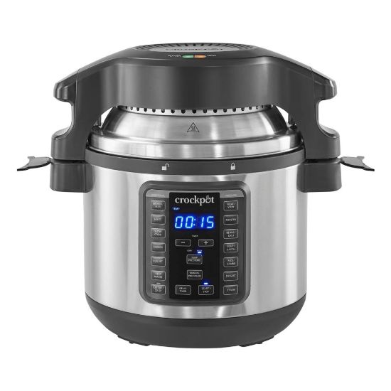 Picture of Crock-Pot 8-Quart Express Crock Slow Cooker With Air Fryer Lid, Silver